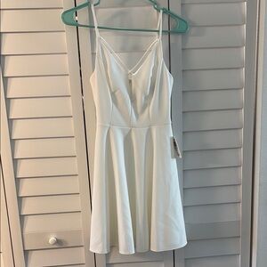 B Darlin White Spaghetti Strap Mini Dress